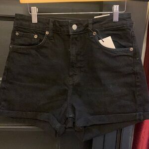 ZARA black denim shorts sz 8 / 40